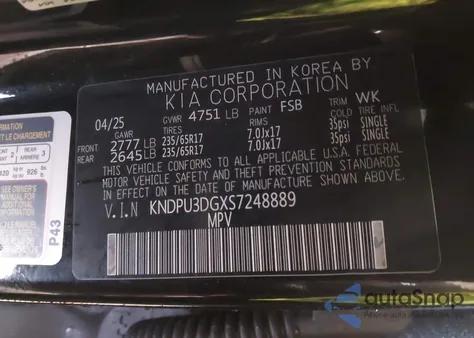 2025 Kia Sportage Hybrid Lx z USA, uszkodzony, nr VIN KNDPU3DGXS7248889